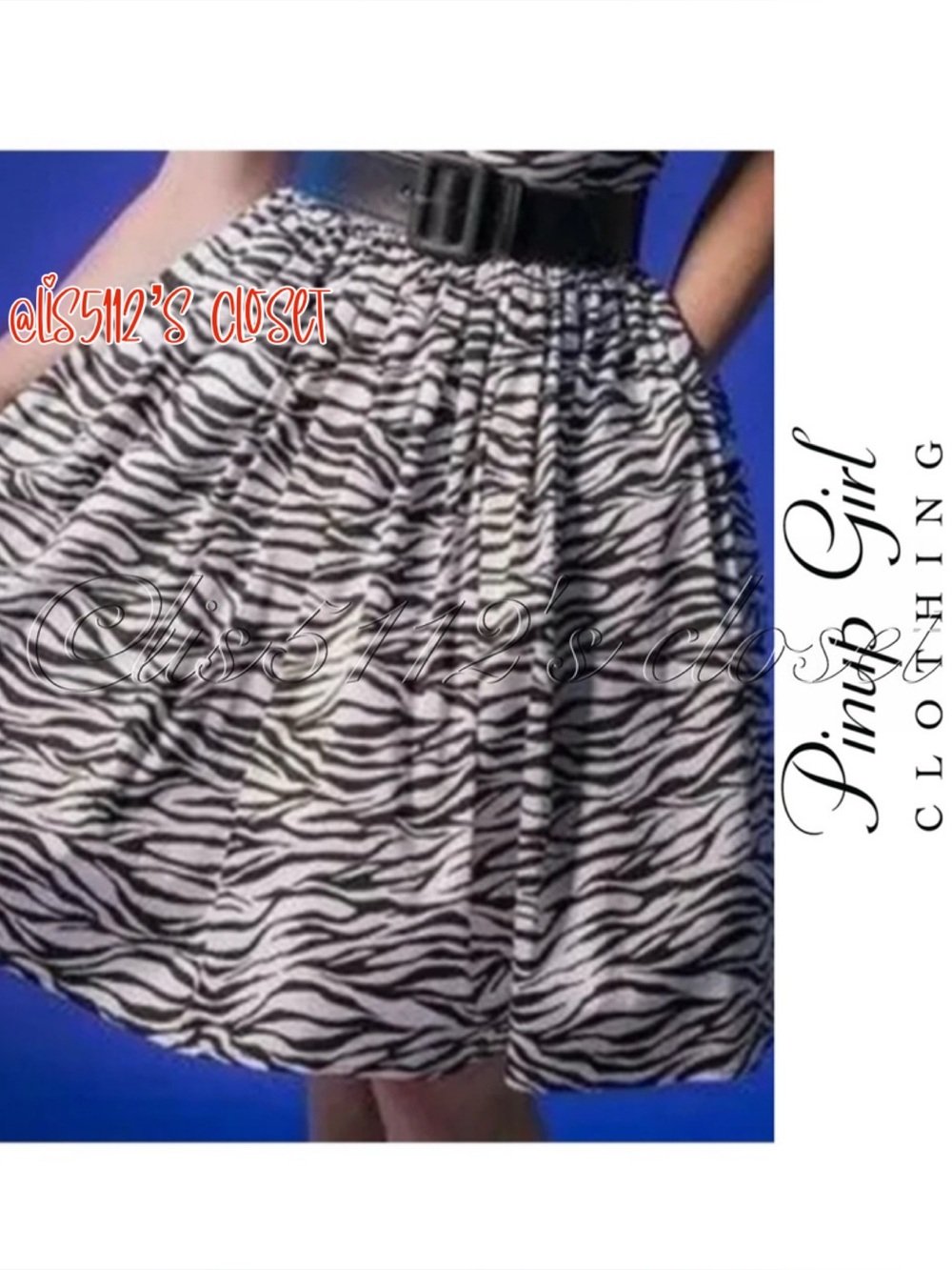 Pinup Couture x Deadly Dames by Micheline Pitt Zebra Print Swing Skirt XS